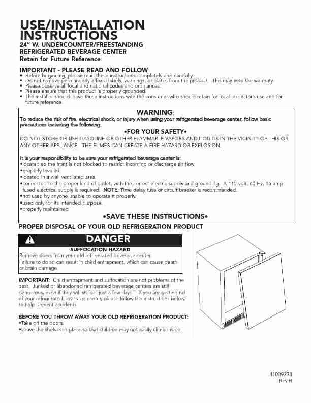 Viking Refrigerator 24 W  UndercounterFreestanding Refrigerated Beverage Center-page_pdf